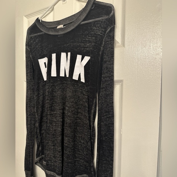 PINK Victoria's Secret Black and White Sweatshirt with Bold Branding - Picture 2 of 8